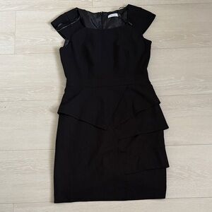 Calvin Klein Black Tiered Short Sleeve Dress